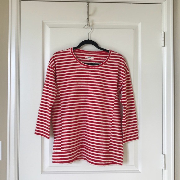 Madewell Tops - Madewell red stripe top, size M